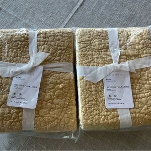 Pottery Barn Belgian Flax Linen Pillow Sham Set of 2